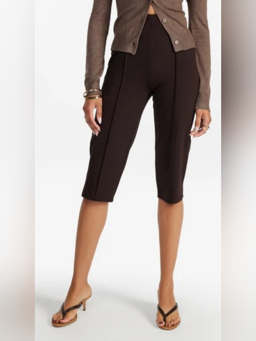 NEW Shoedazzle Brown Capri Pants